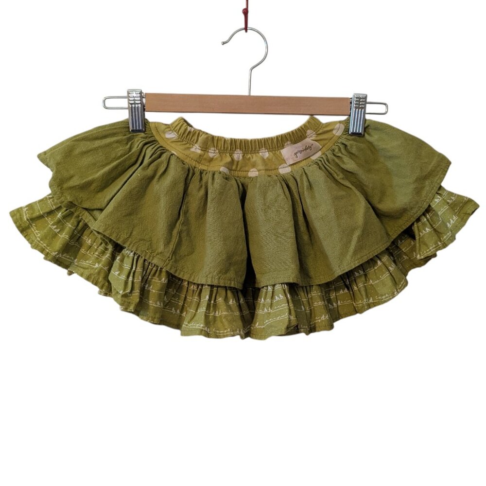 Persnickety Skirt Layered Lily Ruffle Tiered Polka Dot Green 12 Months